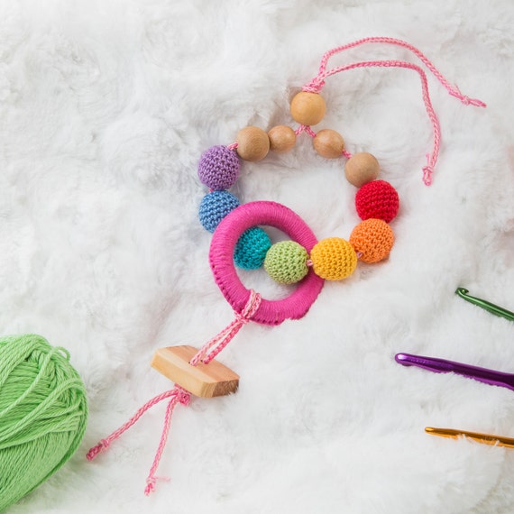 Wood teething toy Newborn gift toys Baby Teething organic