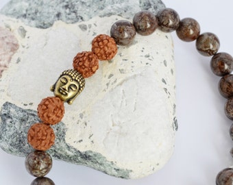 Serpentine Bracelet Rudraksha Bracelet Mens Surfer Bracelet Mala Bracelet Buddha Bracelet Summer Bead Yoga Bracelet