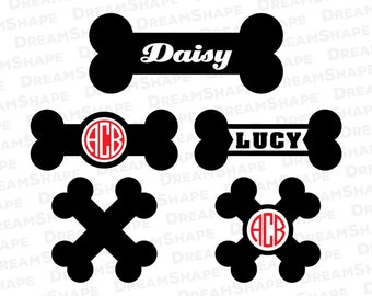 SVG Bone Cut Files, Vinyl Cutters, Monogram Cricut Files, Screen Printing, Silhouette Studio, Die Cut Machine Instant Download