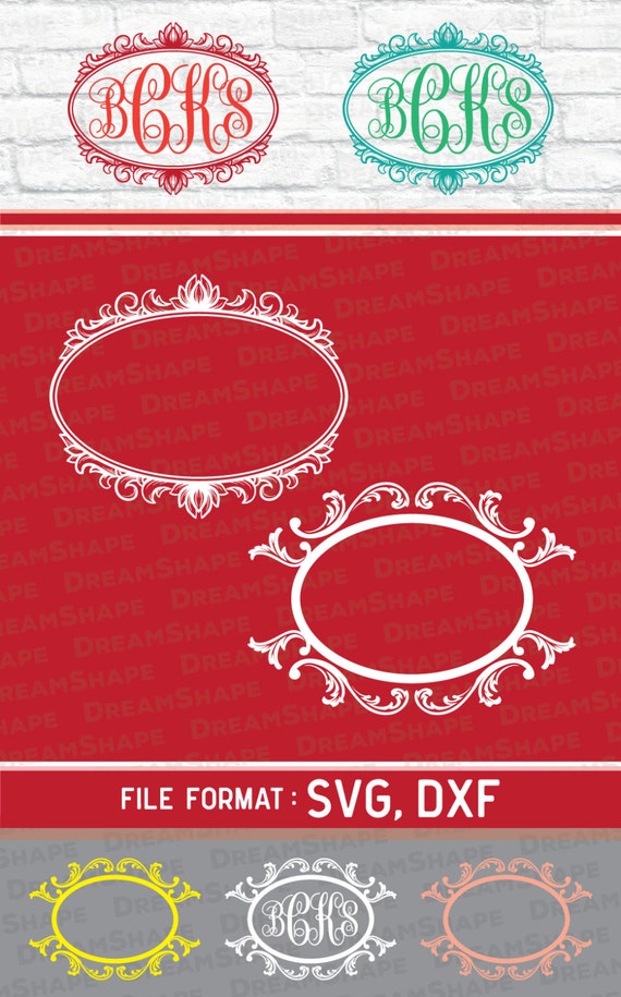 Download SVG Oval Frame Shape Cut Files Vinyl Cutters Monogram Cricut