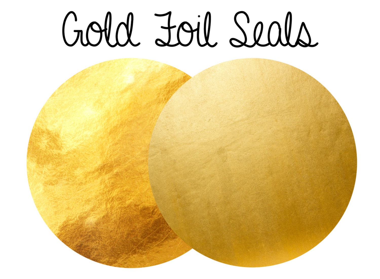 10 Gold Foil Seals Shiney & Matt Foil Sticker Seals Gold