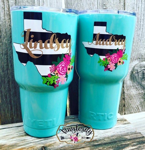 Blue Powder Coated YETI Turquoise Powder Coated by VinylosityCo