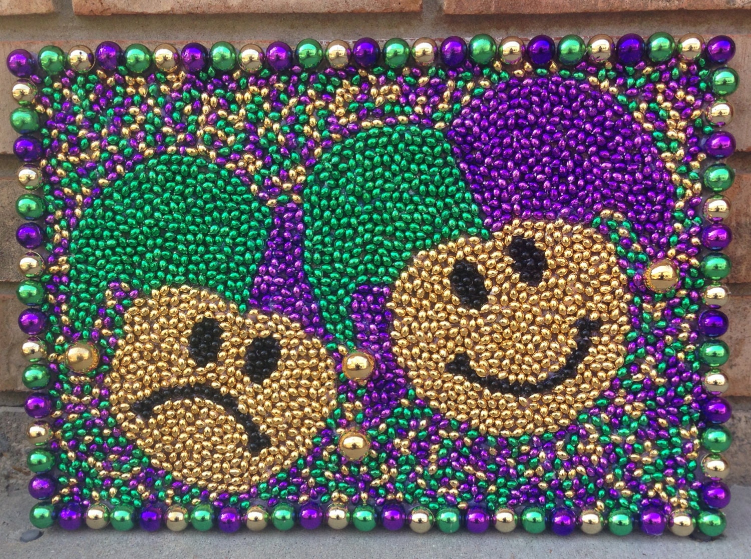 Mardi Gras Bead Art Mardi Gras Art by cynth555designs on Etsy