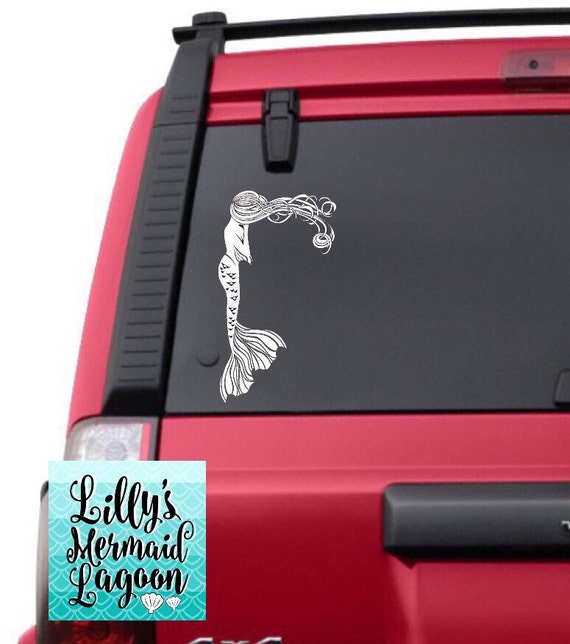 Mermaid Decal Location Mermaid car Decal mermaid laptop