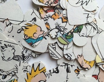 200 Calvin and Hobbes , die cut from collection of it's a magical world. Confetti, party, wedding , smashbooks , table top confetti
