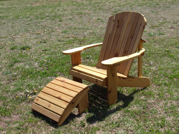 Adirondack Chair with Footstool Unfinished by BackyardCedar