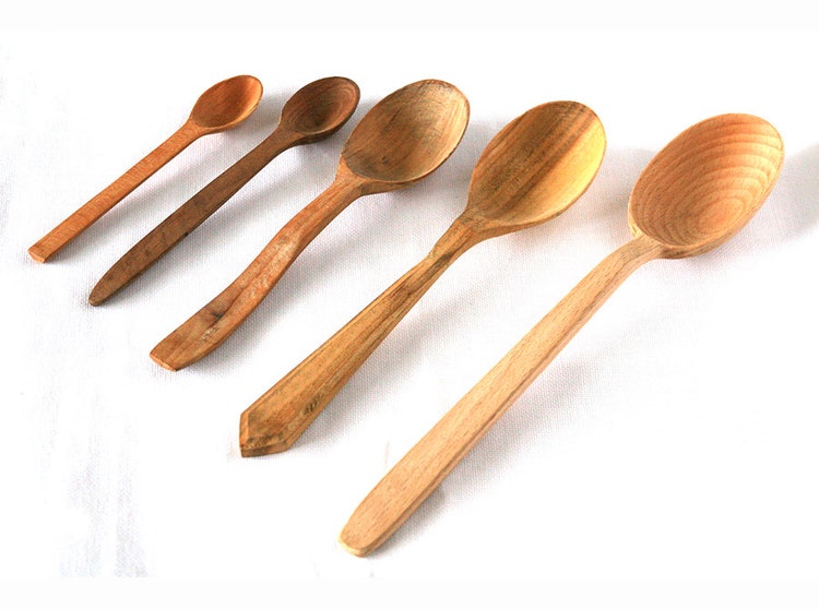 Wood teaspoon set Wooden teaspoon set Wood by GalychWoodWorks