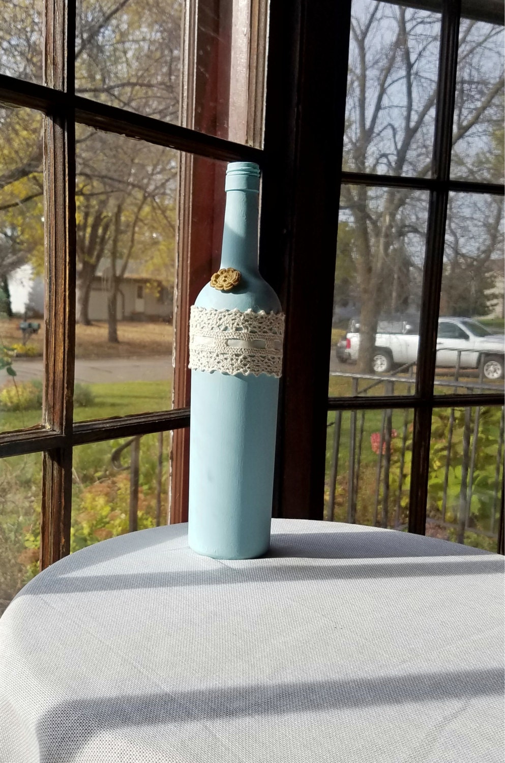 ON SALE Blue Wine Bottle Blue Bottle Wine Bottle Decor Home