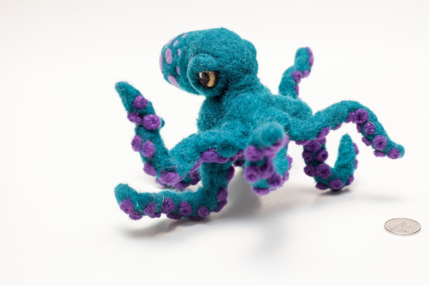 Needle Felted Octopus Blue And Purple