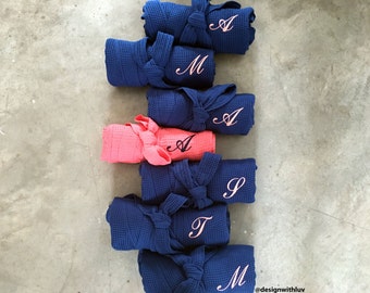 Bridesmaid robes set of 10, Bridesmaid gifts, monogram robes, flower girl robe, Bridal Party gift, personalized robes (R001)