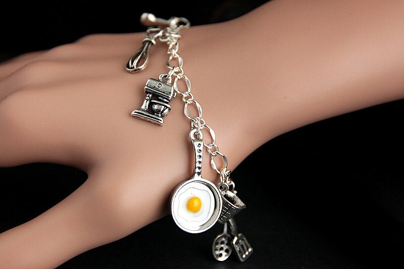 Cooking Bracelet. Cooking Charm Bracelet. Chef Bracelet.