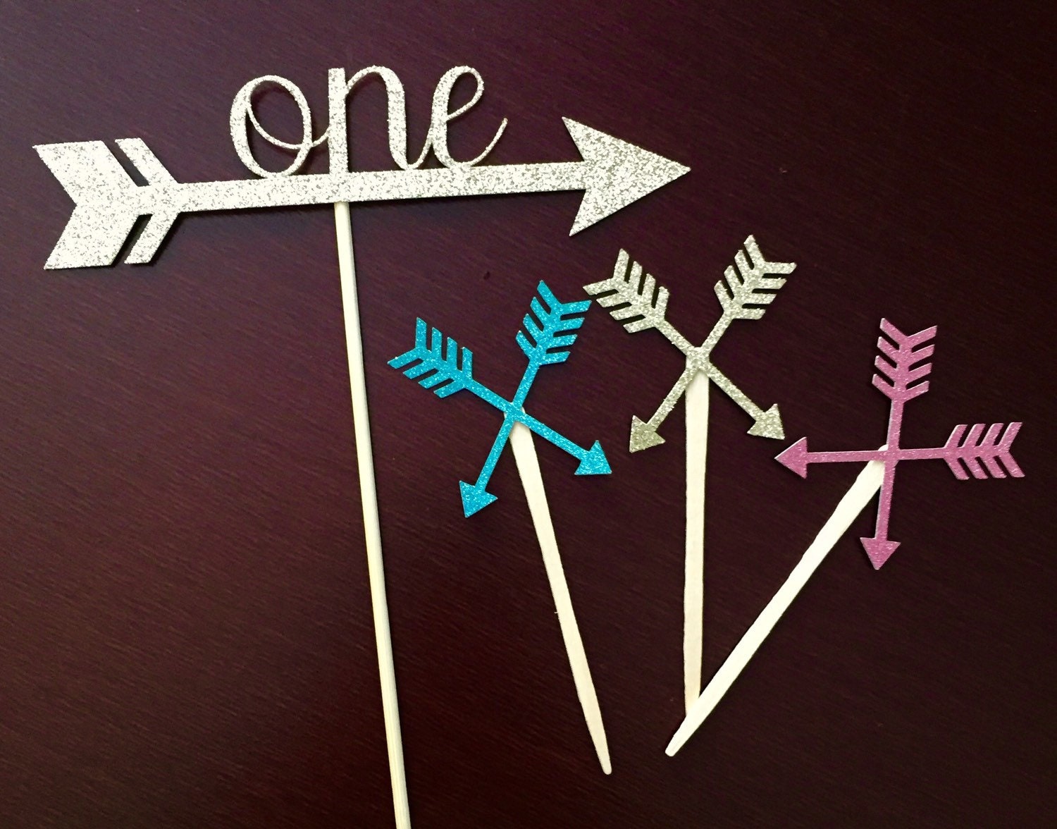 Arrow One First Birthday Cake Topper Arrow by ElleBelleDesignShop