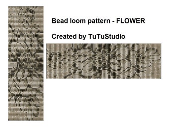 Bead loom pattern - FLOWER haki colour