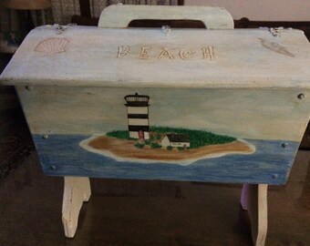Lighthouse vintage storage box
