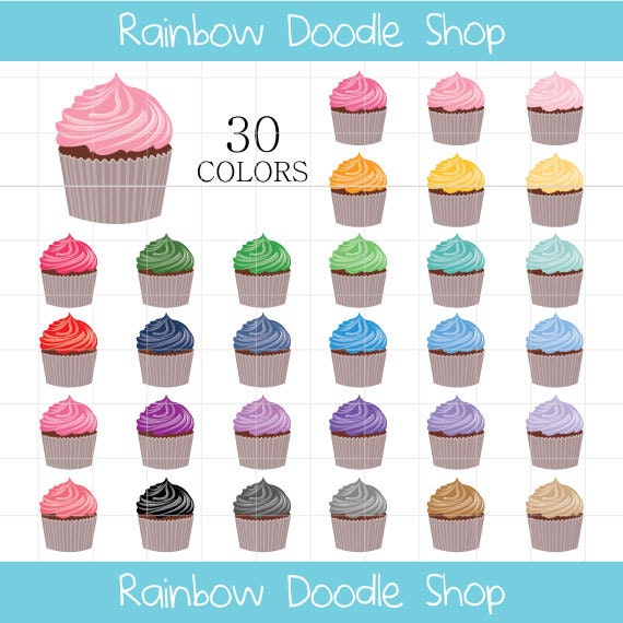 rainbow cupcake clipart - photo #28