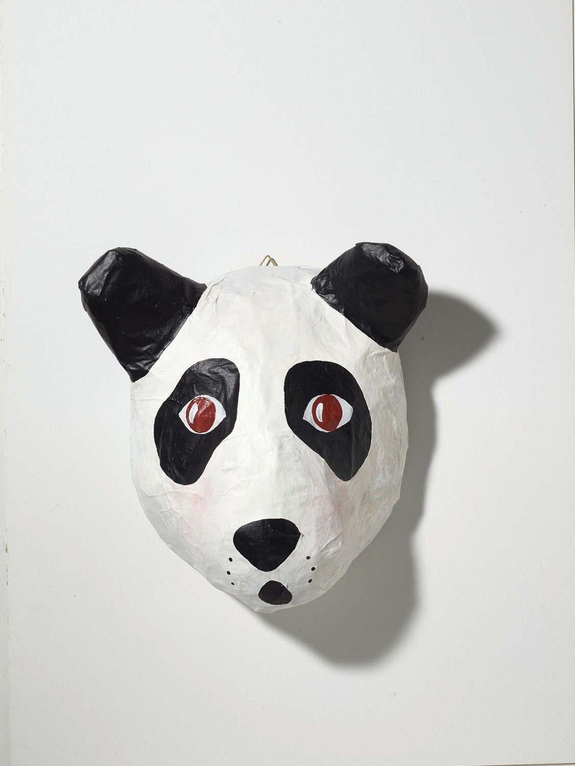 Pai paper mache panda head. Fun wall decor for the nursery or