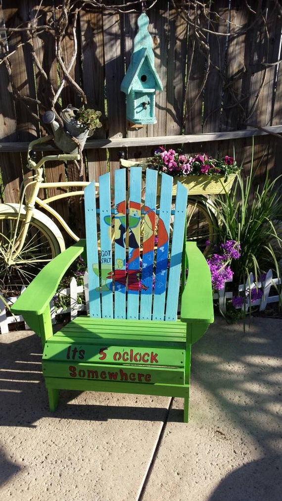 Hand Painted Adirondack ChairJimmy Buffett by UniqueByHelen