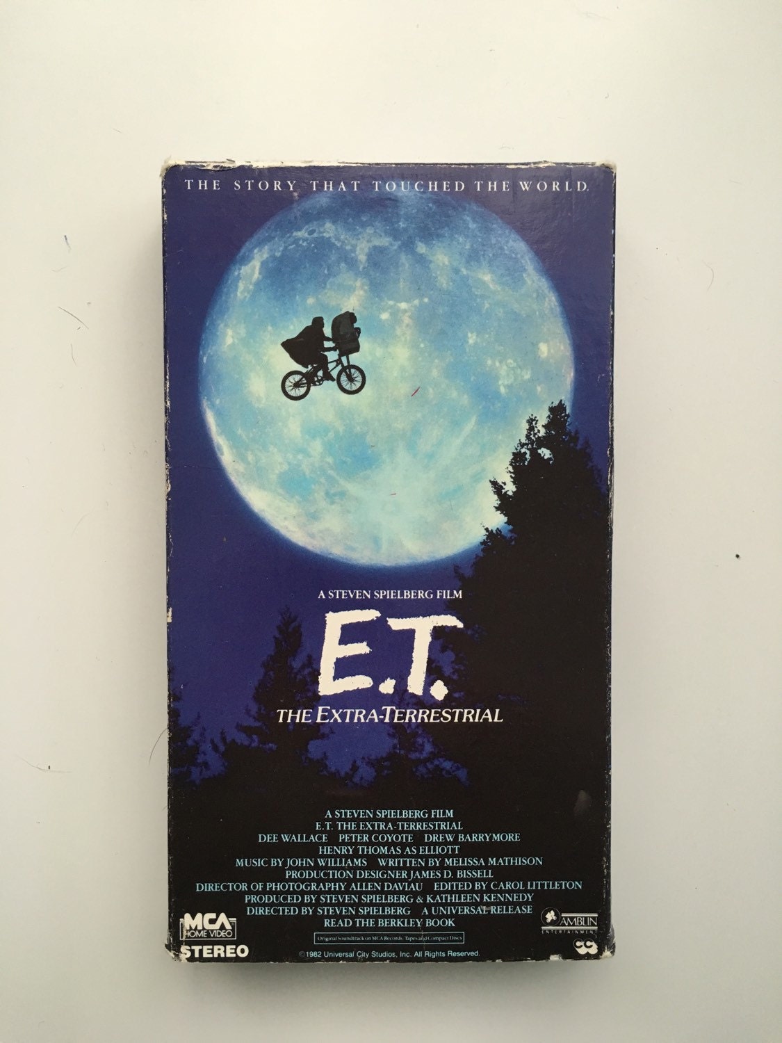 Vintage E.T. VHS tape. Classic 1980's movie box and tape