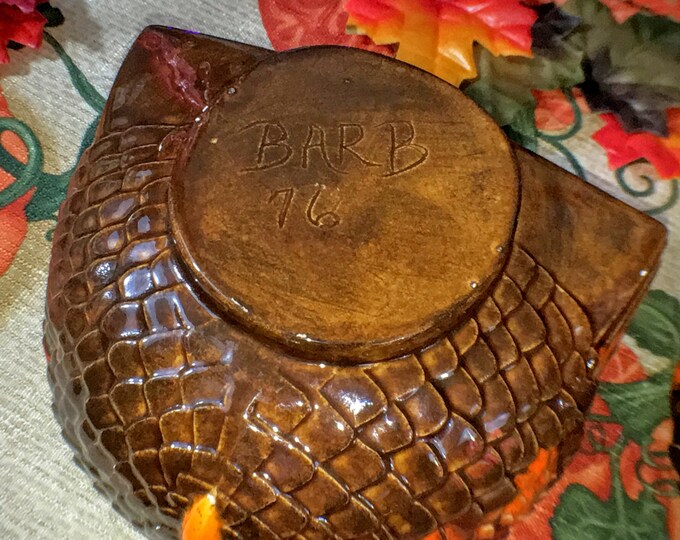 Vintage Ceramics Hand Painted Turkey Covered Candy Dish