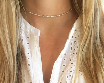 Simple silver choker, dainty choker, thin silver choker, dainty silver choker bridesmaid jewelry bridesmaid gift boho choker choker necklace