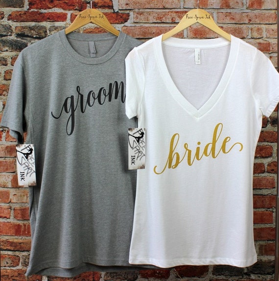 Bride And Groom Shirt Set Bride Shirt Groom Shirt Wedding