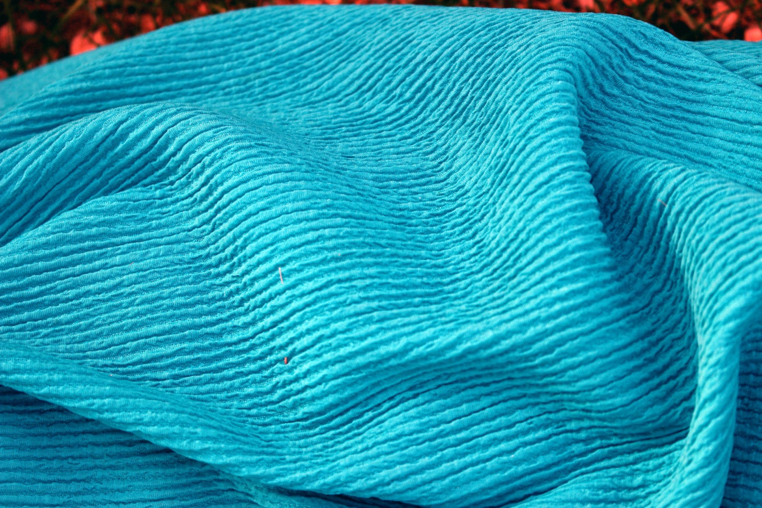 Blue lycra spandex swimwear texture soft rib peacock blue teal