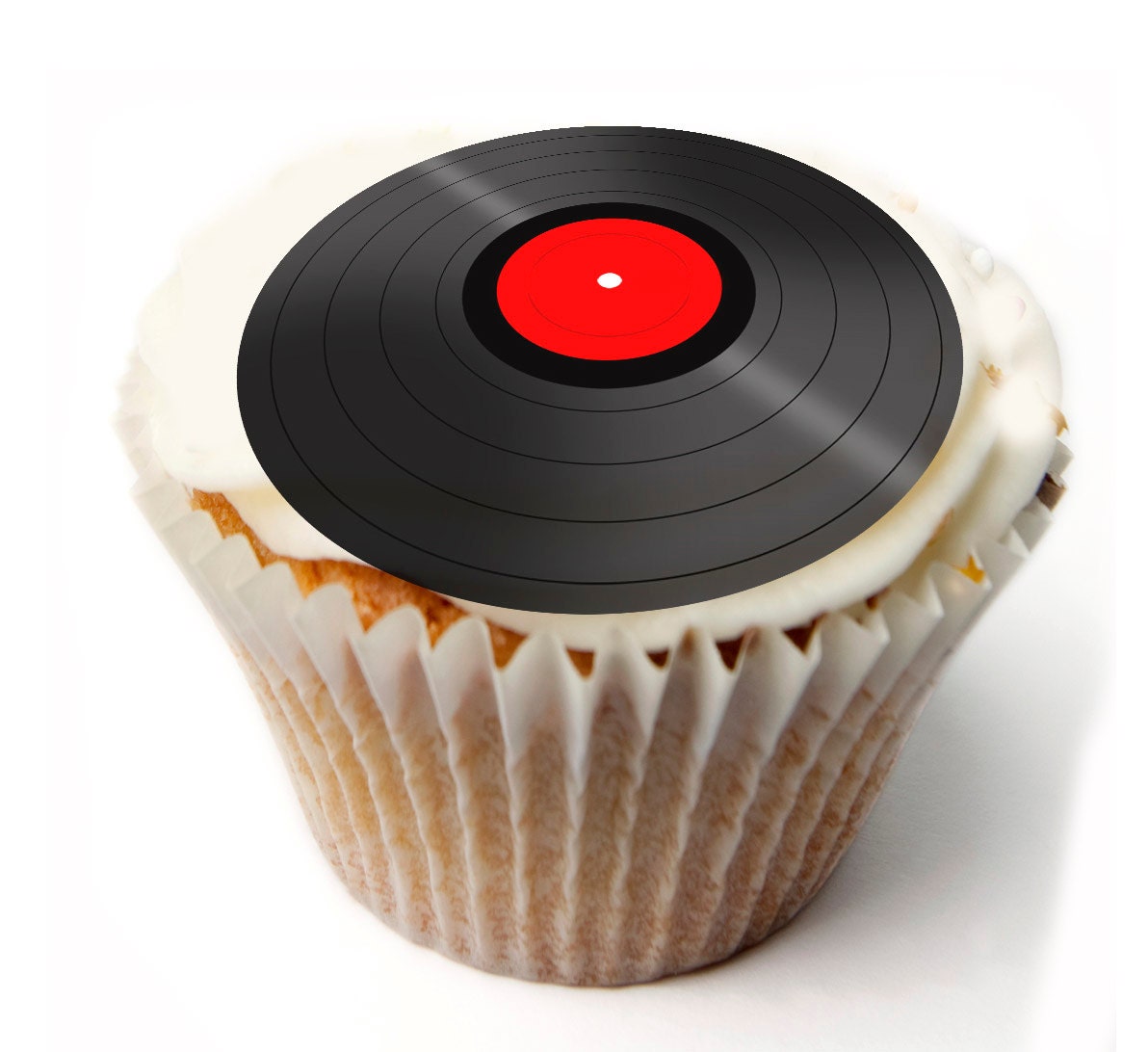 Vinyl Record Cupcake toppers edible 24 x Pre by SimplyCakeToppers