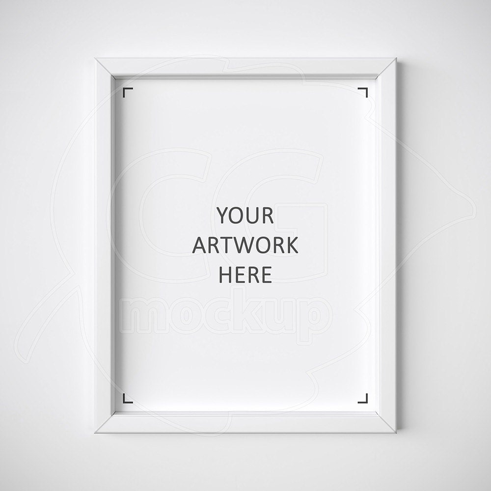 11x14 Single white frame Frame mockup Simple mock up by CGmockup