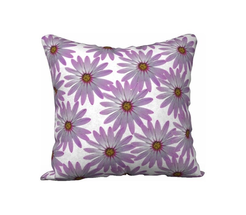 Purple Pillow Cover Teen Aged Girl Floral Throw Pillow