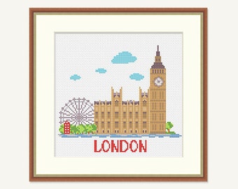 London Cross Stitch Pattern Instant Download