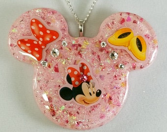 Minnie Mouse Large Pendant, Minnie Mouse Necklace, Minnie Mouse, Disney Necklace, Disney Inspired Jewelry, Minnie Mouse Pendant