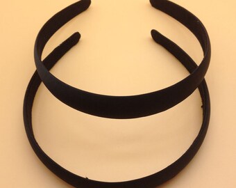 SALE--10 Pcs 25mm Black Satin Headbands