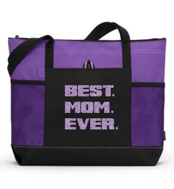 Items similar to Best Mom Ever Tote Bag - Purple - Mothers Day on Etsy