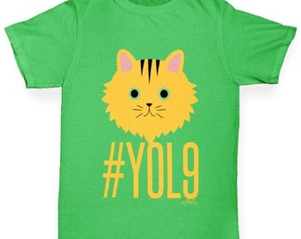 Boy's Cats Have 9 Lives YOL9 T-Shirt
