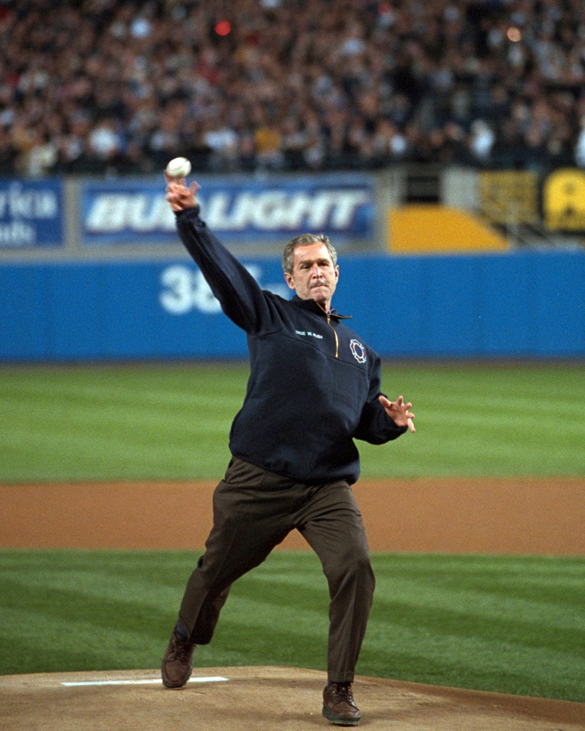 President George W Bush Throws Out The First Pitch During The