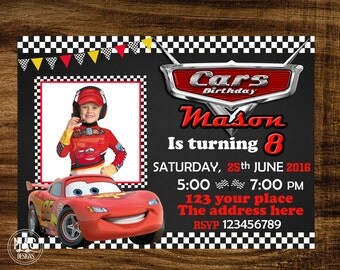 Items similar to Disney's Cars Birthday Invitation! Lightning McQueen ...