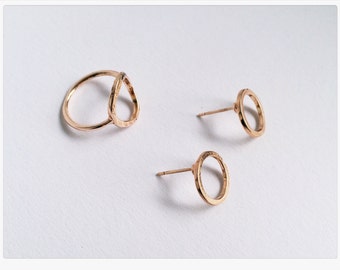 Round earrings rose gold, rose gold earrings, minimalsim, minimal chic, filigree jewelry