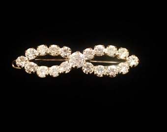 Clips Vintage Style Renaissance 1900 - Métal Doré Avec Perles Acier - Occasion Femme
