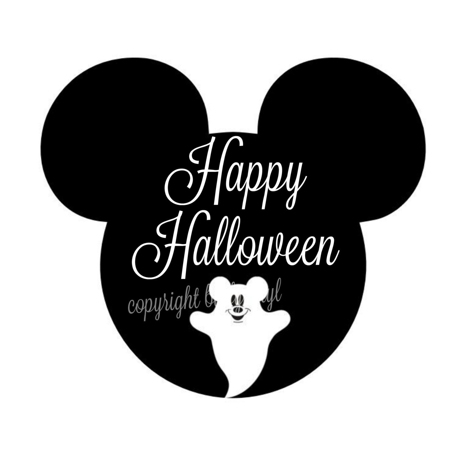 SVG/JPG Halloween Mickey Mouse Ghost File Digital by BuffyVinyl