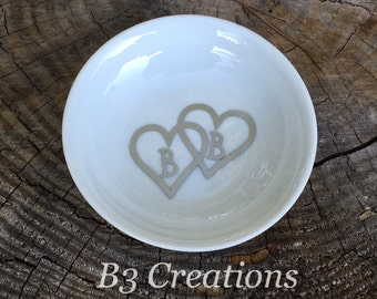 Personalized Ring Dish, Monogrammed, Round Jewelry Dish, Personalized Ring Holder, Wedding Gift, Bridesmaid Gift, Personalized Trinket Dish