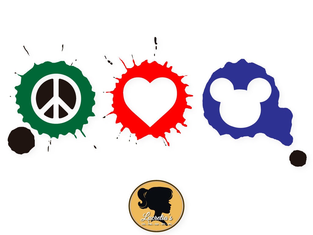 Download Mickey Peace Love SVG Peace Love Silhouette Mickey peace