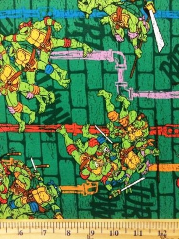 Nickelodeon Cartoon Fabric TMNT Teenage Mutant Ninja