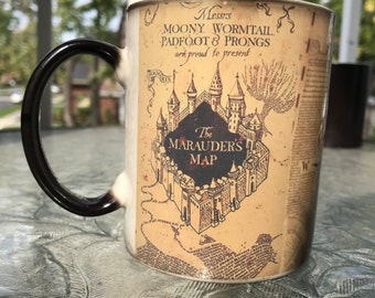 SALE! Harry Potter Mug, Color Changing mug, Marauders map mug, Harry Potter Coffee Cup Magic Mug