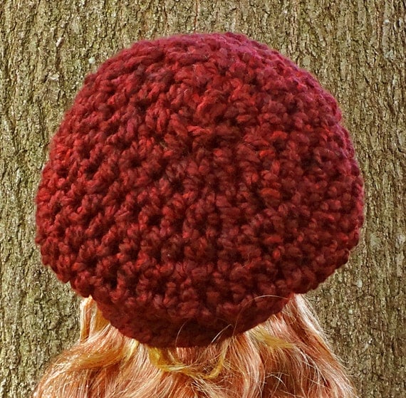 Crochet Pattern, Instant Download, Womens, Teens, Super Bulky Yarn Slouchy Ha...