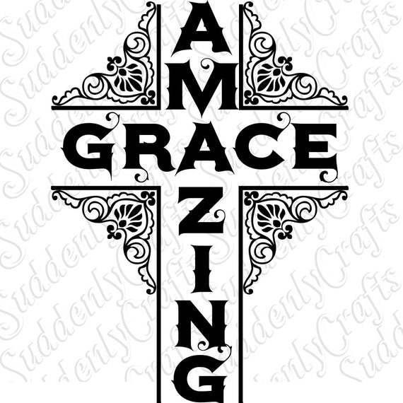 Amazing Grace Cross SVG by SuddenlyCrafts on Etsy