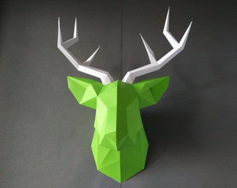 Deer Kit "Do by yourself"/ Deer DIY KIT/ Room Decor/ Paper Craft/ Wall Decor/ Paper Animal Head/ DIY Paper Craft/ Paper Deer/ Origami