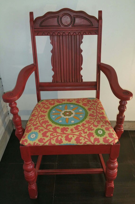Victorian Eastlake Accent Chair Upholstered Seat Painted