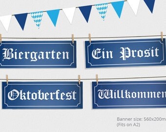 Oktoberfest Party Signs and Bunting - Oktoberfest Sign - Oktoberfest Party - Oktoberfest Decorations - Oktoberfest Printable Design
