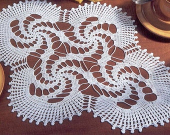 SALE! Handmade White Crochet Doily, Oval Crochet Tablecloth, Crochet Home Decor Table Decorations, Crochet Gifts For Women milky beige black