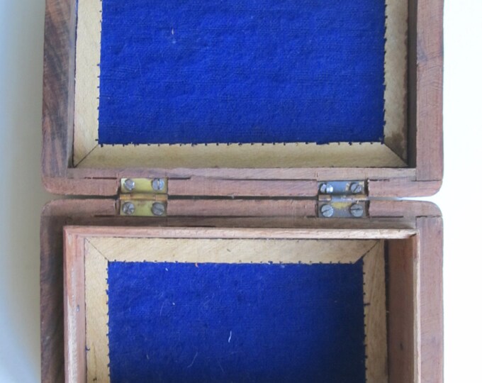 Vintage carved wooden box, Black Forest office storage desk tidy business card box, wine leaf pattern jewelry box, trinket box, stowage